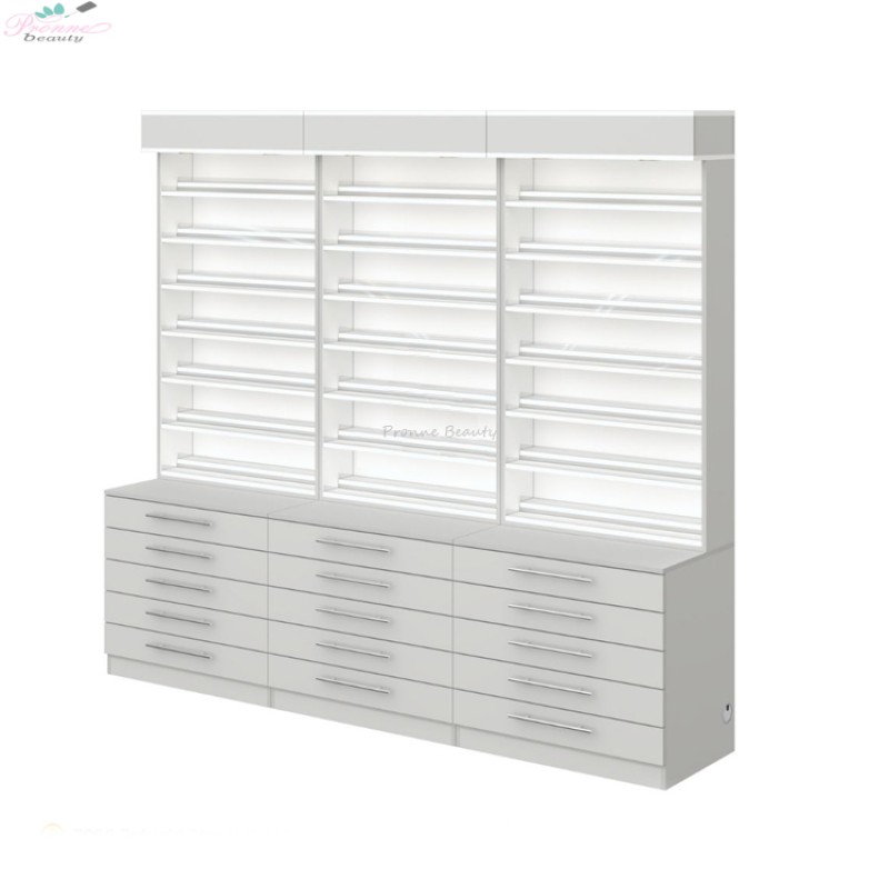 Powder Cabinet Manufacturer - Hot Selling Nail Salon Furniture Customized Black Gold 2oz Bottles Cabinet