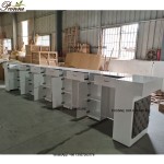 Manicure Station Manufacturer - Luxury Nail Salon Equipment Wholesale Custom Made White Gray with Drawers