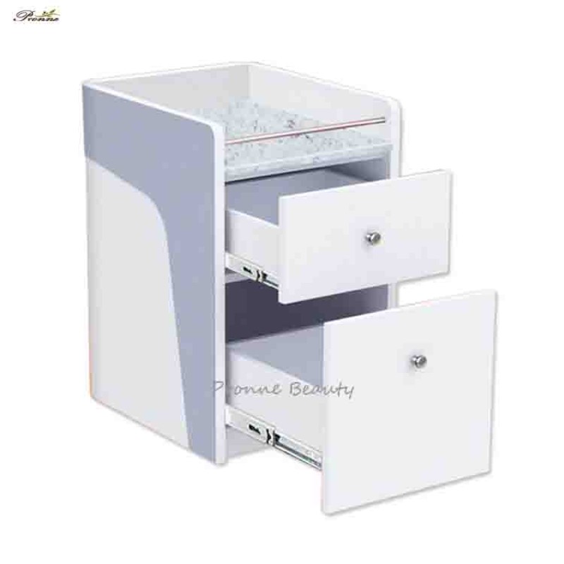 Storage Shelf Trolley Factory - Modern White Elegant Hair Salon Multifunctional Barbershop Trolley Cabinet