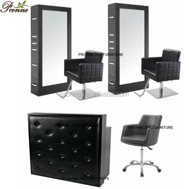 Double Sided Mirrors Station Factory - Foshan Pronne High Quality Beauty Salon Hair Salon Stainless Steel