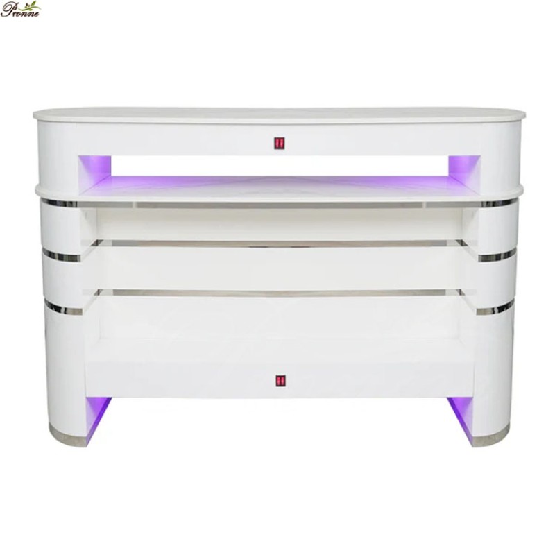 Nail Dryer Table Manufacturer - Beauty Salon Elegant Marble Top Acetone Resistant Black Manicure for Sale