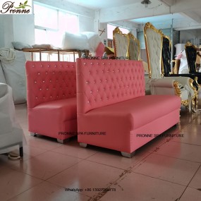 等候沙发套装生产商-粉色豪华现代美甲沙龙简约小型含桌套装