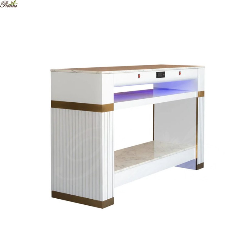 Nail Drying Station Factory - Professional Design Nail Salon Table Acetone Resistant on Promotion