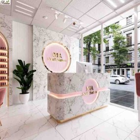 Front Desk Factory - Used Modern White Reception Counter with Lighting