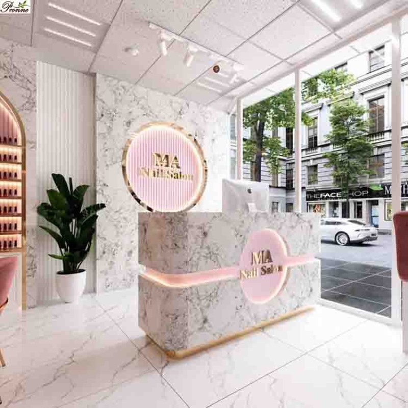 Front Desk Factory - Used Modern White Reception Counter with Lighting