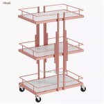 Trolley Cart Factory - Spa Beauty Salon Rolling Wood Black Luxury Accessory Cart Wholesale