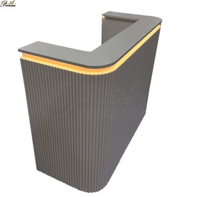 Reception Desk Factory - Boutique Hair Salon Modern Retails Curved Shop Checkout for Sale