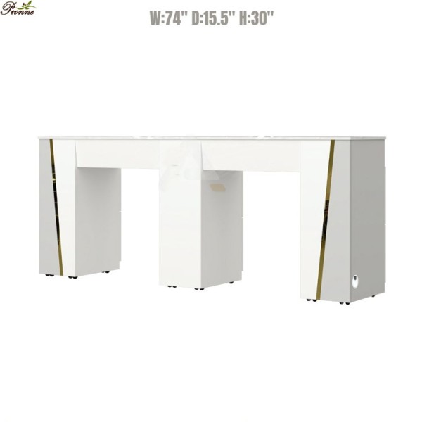 双人美甲桌生产商-高品质美甲店白金含通风桌