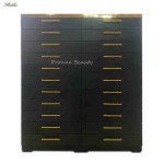 Wall Cabinet Factory - High End Modern Luxury Glossy Marble Top Black Gold LED Back with Onyx