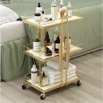 Trolley Cart Factory - Spa Beauty Salon Rolling Wood Black Luxury Accessory Cart Wholesale