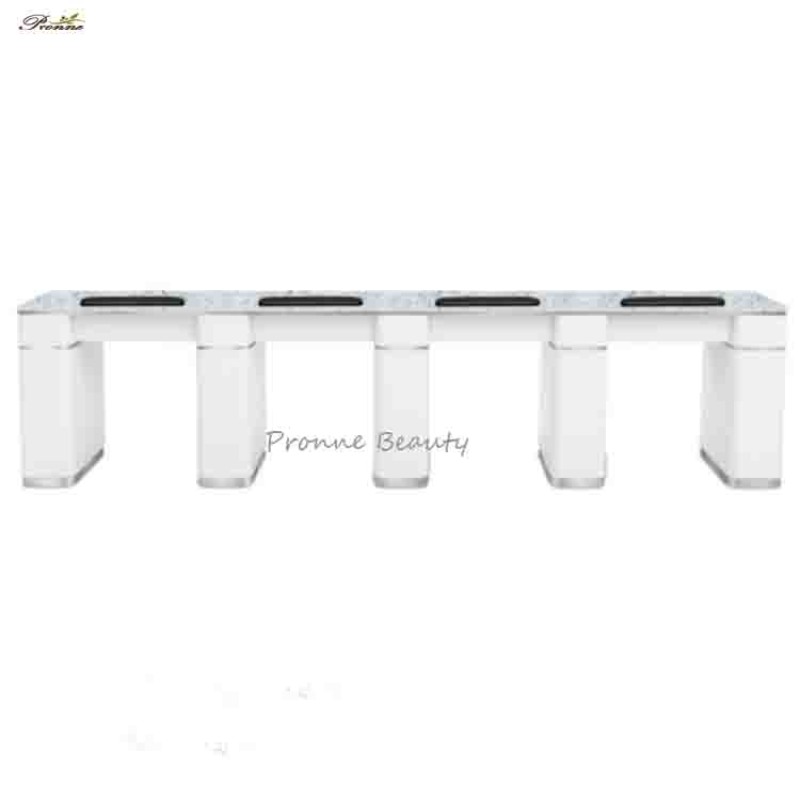 Long Manicure Table Manufacturer - Custom Made China Taylor 4 Persons Nail Desk Bar with Vent Pipe