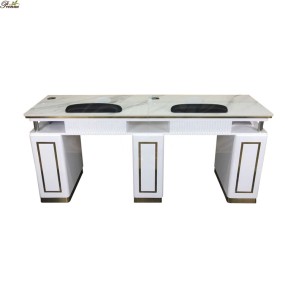 Manicure Tables Manufacturer - Nails Supplies Salon Table Multi-station Acetone Resistant Beige