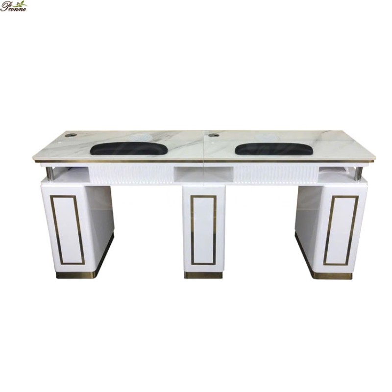 Manicure Tables Manufacturer - Nails Supplies Salon Table Multi-station Acetone Resistant Beige