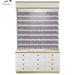 Cosmetic Nail Salon Cabinet Factory - High Glossy White Luxury Customized Large with LED Light Beauty Salon
