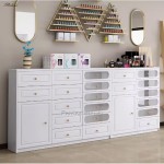 UV Gel Wall Rack Manufacturer - Nail Shop Luxury Modern Wood Floor Stand with Light Nail Polish