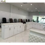 Nail Station Table Manufacturer - Beauty Salon Equipment Customized 5 Persons Straight Manicure Bar