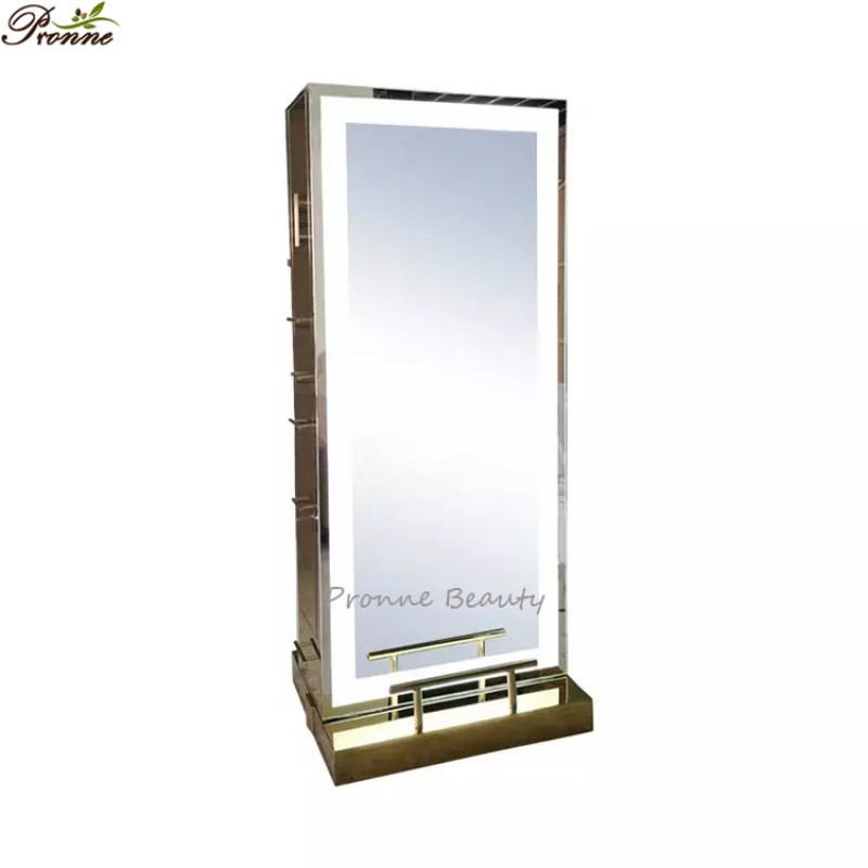 Wall Mirror Factory - Barber Shop Styling Stations Beauty Led Lighting Salon Round Makeup Haircut Single-sided