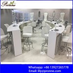 Manicure Nail Bar Tables Factory - Curved Modern White Wholesale