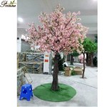 塑料樱花树源头工厂-粉色人造樱花树塑料婚礼装饰用