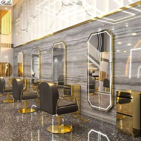 化妆桌源头工厂-现代金属大理石台面化妆梳妆台含镜桌