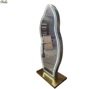 造型镜站生产商-现代风格全长金框配方含拉出存储