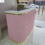 前台源头工厂-热销美甲水疗店白金健身房不锈钢接待桌