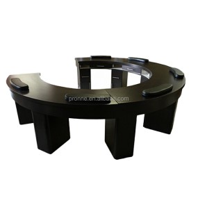 Manicure Nail Bar Station Factory - Custom Made Half Round Black with Pad Nail Beauty Furniture