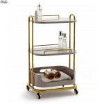 Beauty Salon Trolley Manufacturer - High Grade Embroidered Eyelashes Nail Salon Special Tools Storage Mobile Shelf