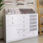 UV Gel Wall Rack Manufacturer - Nail Shop Luxury Modern Wood Floor Stand with Light Nail Polish