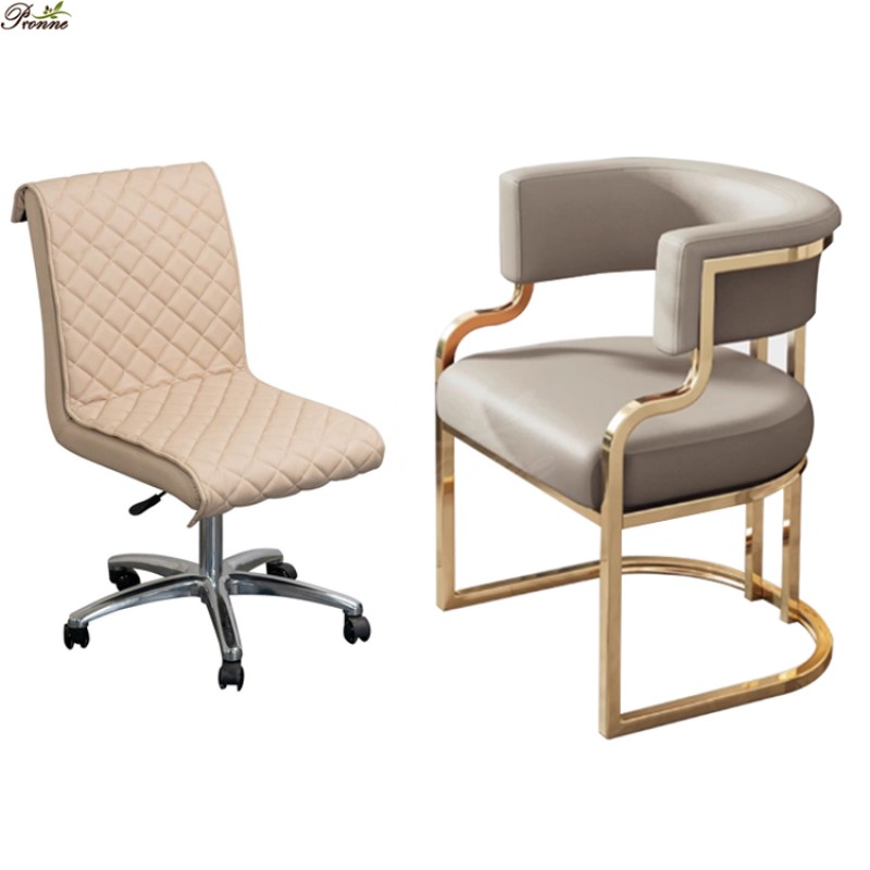 Client Chair Set Manufacturer - Nail Salon Spa Different Color Rolling Adjustable Staff Chair Set