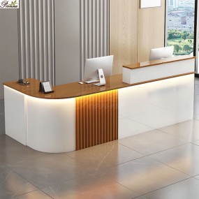 Reception Desk Factory - Modern Design Boutique Long Clinic Cash Register Beauty Salon Beige