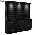 Dip Powder Display Stand Manufacturer - Modern Luxury Single Sided Spa Nail Polish Gel Stand with Cabinet