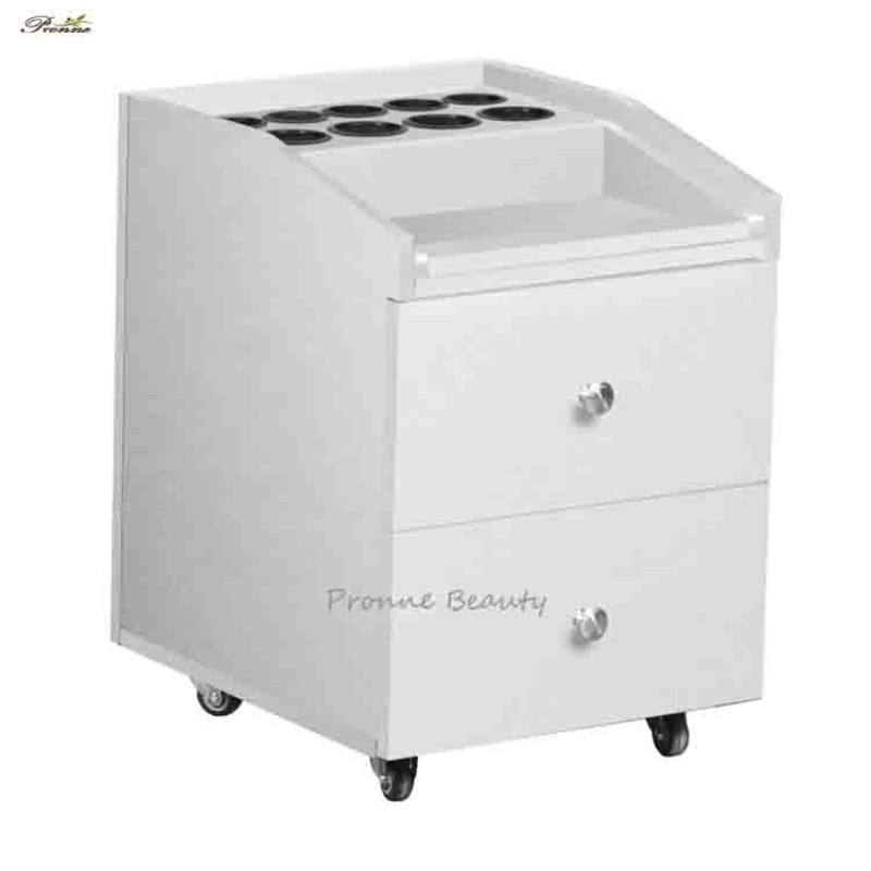 Hair Dresser Trolley Manufacturer - Cheap Wood Beauty Salon Used Modern White with Marble Top Pedicure Cart