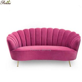 Reception Sofa Bed Factory - American Luxury Curve Beauty Shop Modern Nordic Fabric Metal Leg