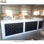 Nail Bar Counter Factory - Beauty Professional White Black Kiosk with Marble Top