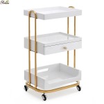 Pedicure Cart Factory - High-end Gold Color Durable Movable Stainless Steel with Wheels