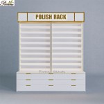Makeup Storage Display Cabinet Manufacturer - Unique Design White Gold Makeup Cosmetics Perfume Storage Rack