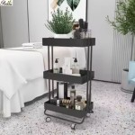 Utility Storage Carts Factory - New Fashion Style Hair Salon Furniture Three-story with Drawer