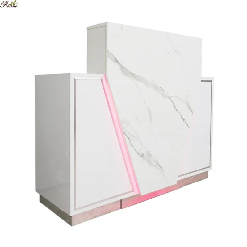 Reception Table Manufacturer - High Quality Glossy Cheap Luxury Pink Tufted Cash Desk
