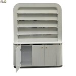 落地架生产商-现代沙龙家具定制含标识指甲油展示