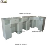 Nail Bar Counter Factory - Beauty Professional White Black Kiosk with Marble Top