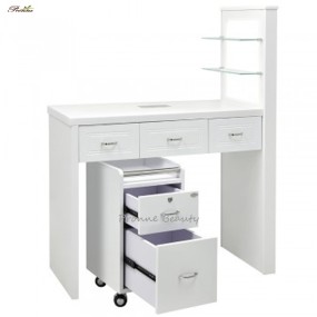 Nail Desk Factory - White Luxury Design Beauty Salon Furniture Manicure with Vent