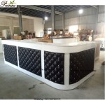 Nail Bar Counter Factory - Beauty Professional White Black Kiosk with Marble Top