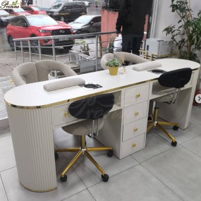 Portable Nail Table Factory - Customer White Salon Furniture Manicure Equipment Technician Table