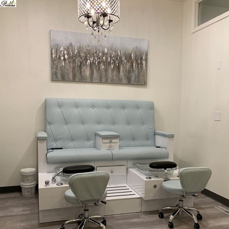 Double Pedicure Station Factory - Factory Hot Sale Simple Design Modern Spa Sofa Foot Spa