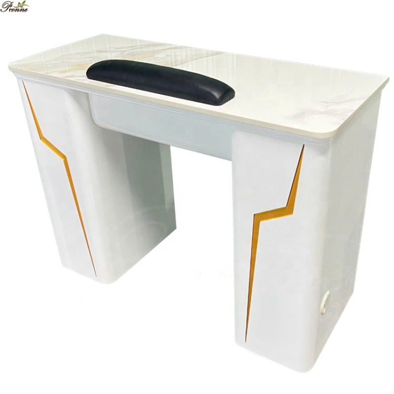 Manicure Table Factory - 2026 New Design Nail Spa Furniture Acetone Resistant Single with Hood