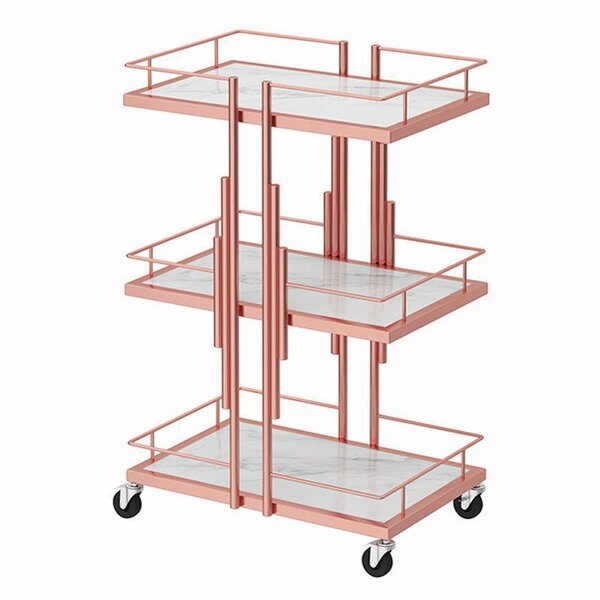 Tool Cart Manufacturer - Luxury Metal Pink 3-Drawer for Barbershop