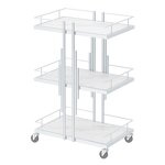 Tool Cart Manufacturer - Luxury Metal White Gold 3-Drawer for Barbershop