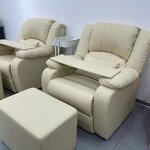 Manicure Sofa Set Manufacturer - Gray Single with Stool & Foot Bath