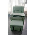 Manicure Sofa Set Manufacturer - Green Single with Stool & Foot Bath